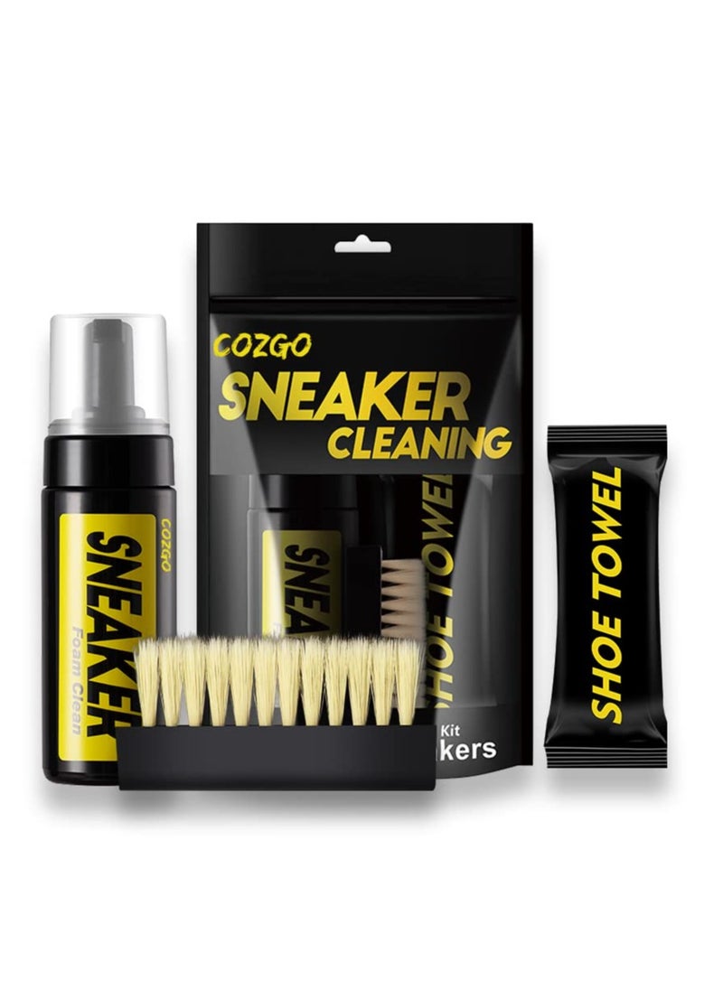 Shoe Cleaner Kit For Sneaker Water-Free Foam Sneaker Cleaner 5.3Oz With Shoe Brush And Shoe Cloth Work On Most Shoes