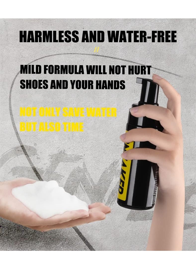 Shoe Cleaner Kit For Sneaker Water-Free Foam Sneaker Cleaner 5.3Oz With Shoe Brush And Shoe Cloth Work On Most Shoes