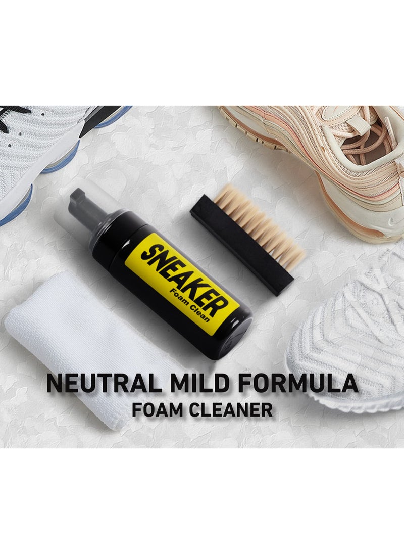 Shoe Cleaner Kit For Sneaker Water-Free Foam Sneaker Cleaner 5.3Oz With Shoe Brush And Shoe Cloth Work On Most Shoes
