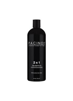 Pacinos 2-n-1 Shampoo and Conditioner with Aloe Vera and Tea Tree Extract - Moisturizing, Lightweight with Strengthening and Conditioning Formula, All Hair Types, 16 fl. oz.