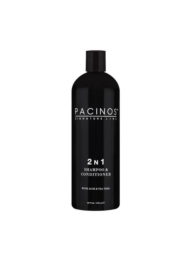 Pacinos - Pacinos 2-n-1 Shampoo and Conditioner with Aloe Vera and Tea Tree Extract - Moisturizing, Lightweight with Strengthening and Conditioning Formula, All Hair Types, 16 fl. oz. - Image 1