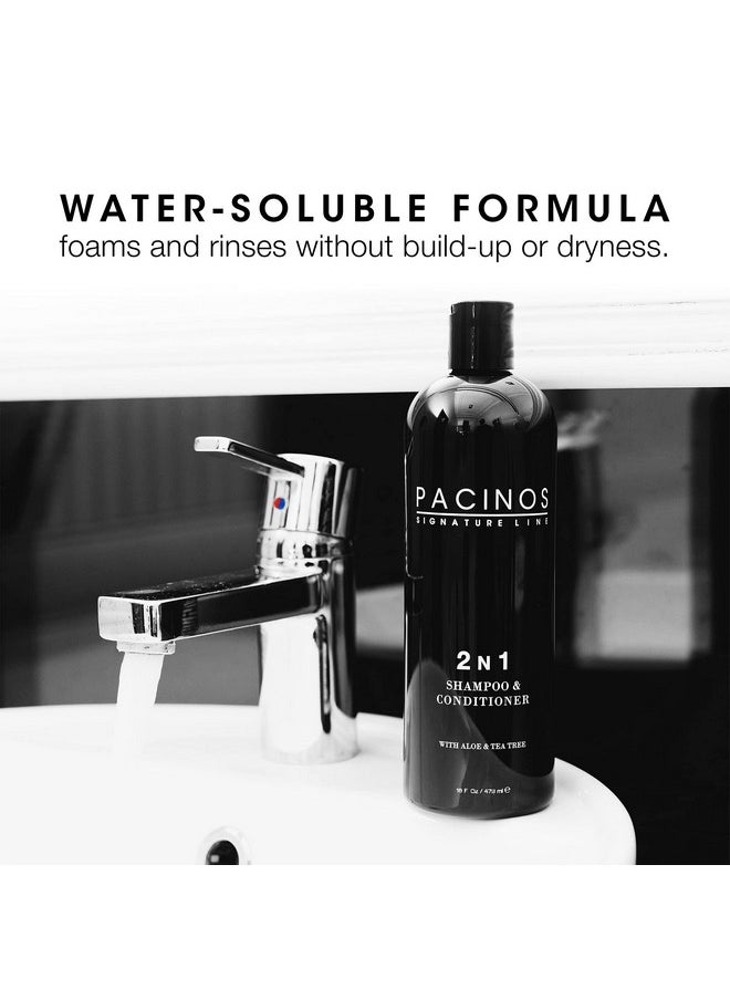 Pacinos - Pacinos 2-n-1 Shampoo and Conditioner with Aloe Vera and Tea Tree Extract - Moisturizing, Lightweight with Strengthening and Conditioning Formula, All Hair Types, 16 fl. oz. - Image 1