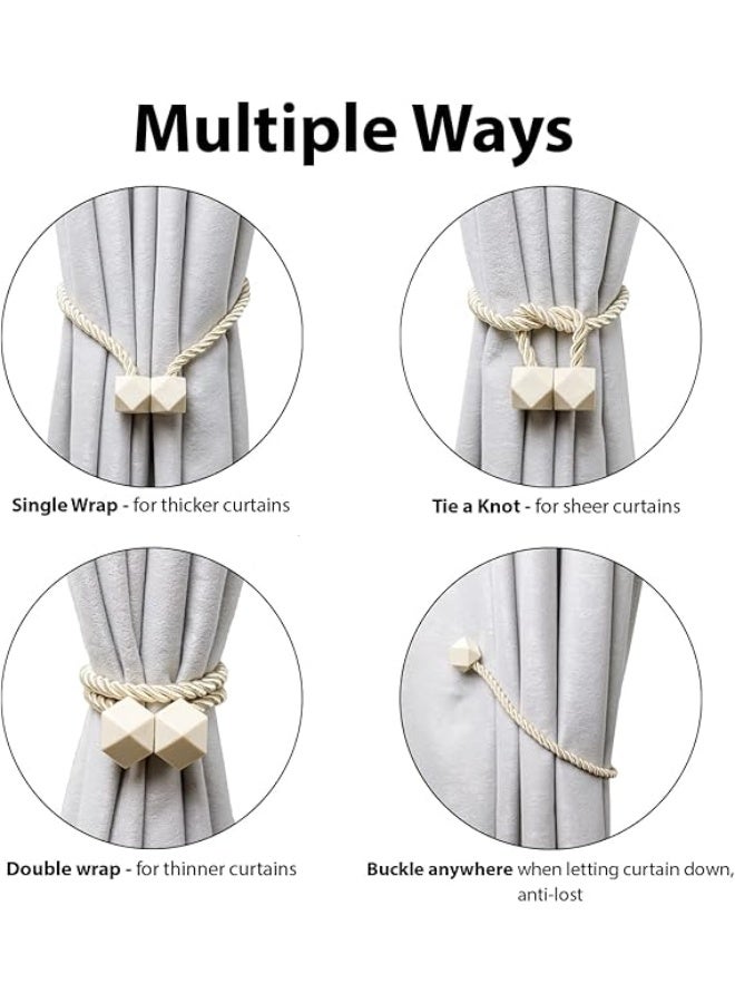 Goolsky Modern Strong Magnetic Curtain Tiebacks - Strong Magnetic Curtain Tiebacks for Living Room, Office & Home Decor - Modern Twist Rope Design - Image 2