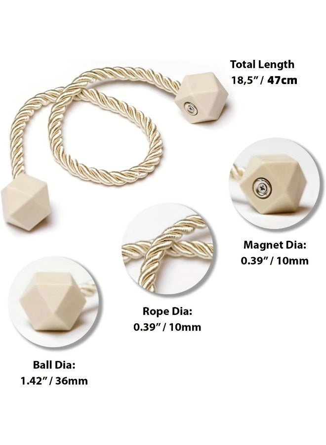 Goolsky Modern Strong Magnetic Curtain Tiebacks - Strong Magnetic Curtain Tiebacks for Living Room, Office & Home Decor - Modern Twist Rope Design - Image 4