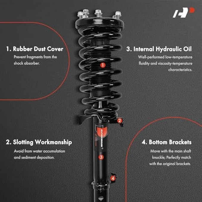 A-Premium Front Pair 2 Complete Strut And Coil Spring Assembly Compatible With Honda Crosstour 20122015 Accord Crosstour 20102011 Driver And Passenger SideReplace 18920759 18920760 - Image 4