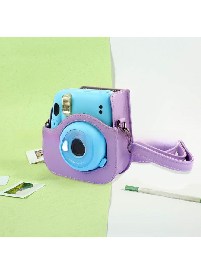 Generic For The Use Of The Camera Instax Mini1211/9/8 Storage Bag Camera Bag Shoulder Strap Protective Cover-Color:IRIS PURPLE  - Image 5