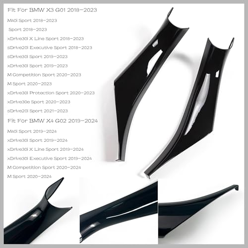CHUANGHUI 4PCS Car Door Pull Cover Fit for BMW X3 G01 2018-2023, X4 G02 2019-2024 Interior Door Handle Protective Decorate Covers 20i 30i 30e (Piano Black) - Image 4