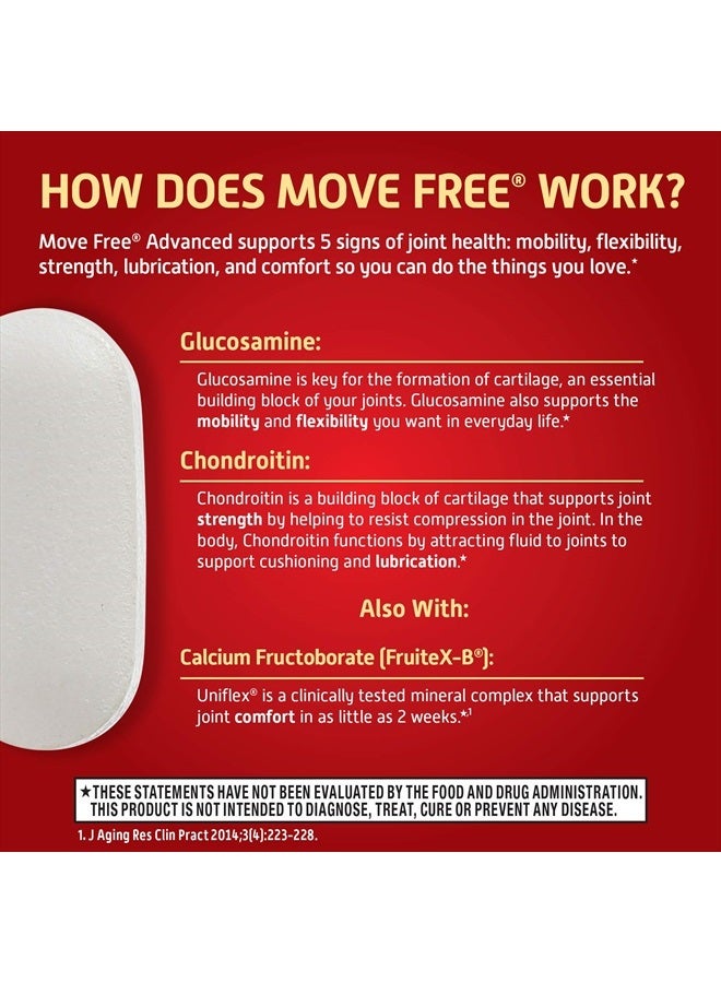 Move Free أدفانسد، أقراص (علبة 200 عد) - مكمل صحة المفاصل مع الجلوكوزامين والكوندرويتين (عبوة من 2) - Image 4