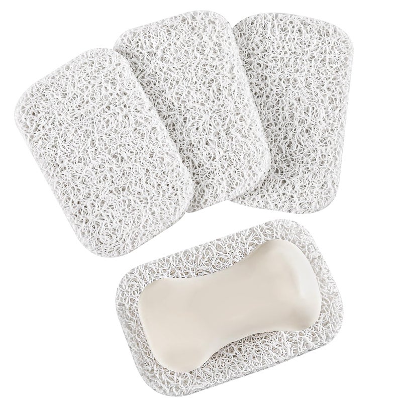 Emlim 4 Pack Soap Holder Padï¼ŒSoap Holder for Kitchen & Bathroomï¼ŒWhite Non-Slip Soap Lifting Pads for Soap Dish - Image 1
