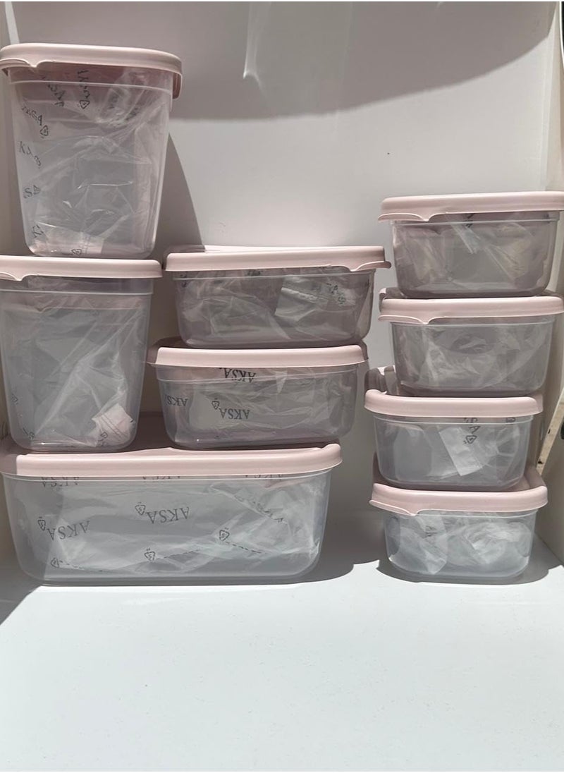 AKSA - Mono Plastic Food Container Set of 18 Pieces - Image 1