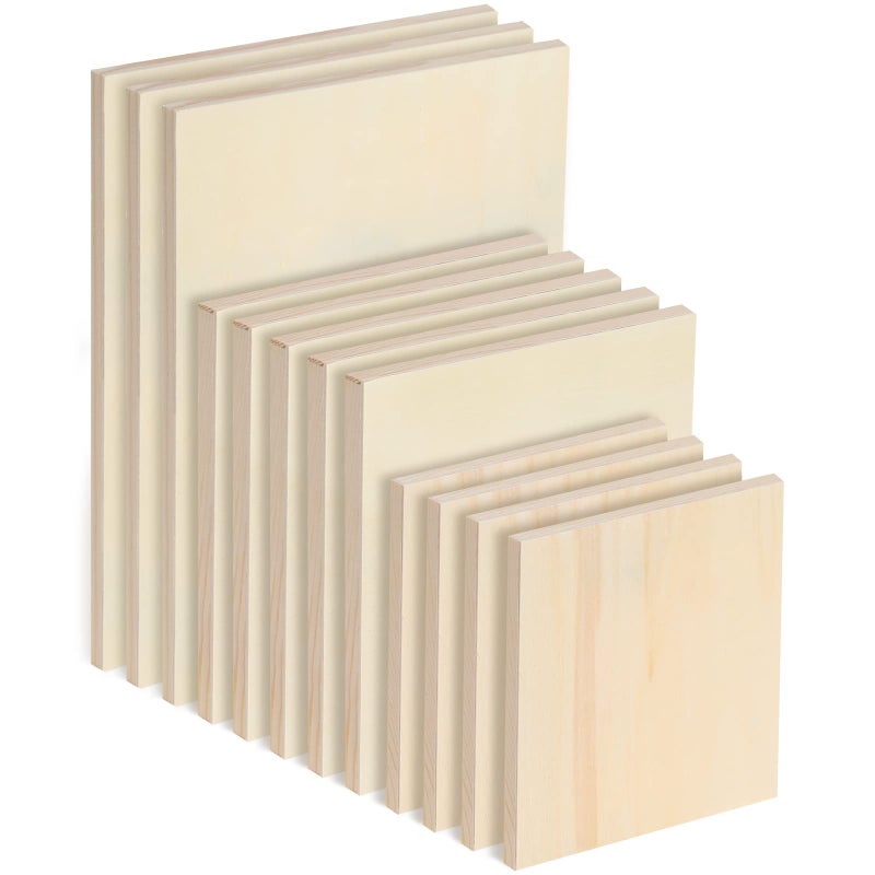 Youyole Wood Canvas Boards Unfinished Wooden Panel Boards Paint Pouring Panels for Painting Drawing Home Decor(12 Pieces,3 Sizes) - Image 1