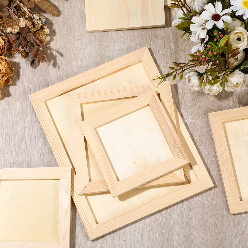 Youyole Wood Canvas Boards Unfinished Wooden Panel Boards Paint Pouring Panels for Painting Drawing Home Decor(12 Pieces,3 Sizes) - Image 3