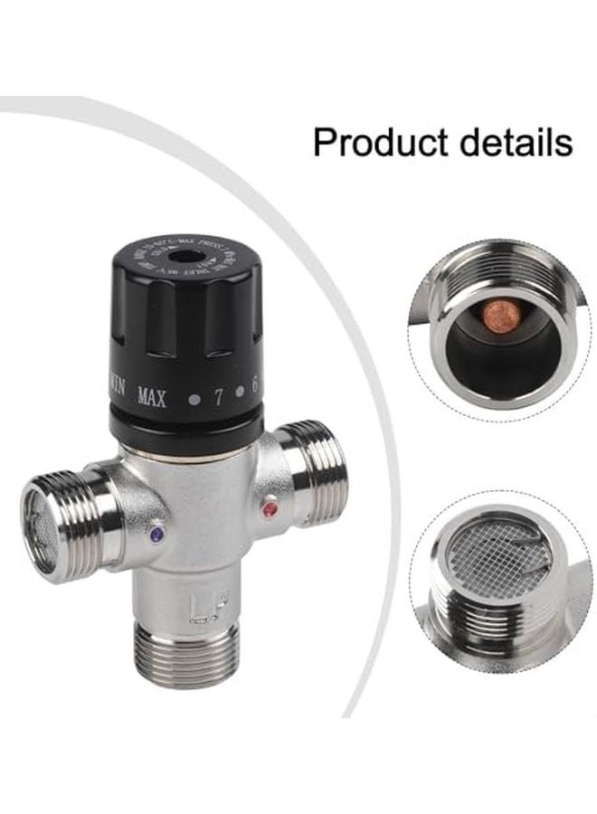 Copper Thermostatic Mixing Valve 3 4 Inch DN20 For Solar Heater Stable Temperature Control - Image 5