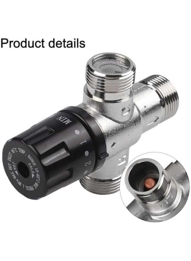 Copper Thermostatic Mixing Valve 3 4 Inch DN20 For Solar Heater Stable Temperature Control - Image 4