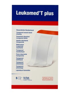 BSN Medical BSN Medical Leukomed T Plus Sterile Transparent Waterproof Adhesive Film Dressing with Pad, 8 cm x 15 cm  - Image 1