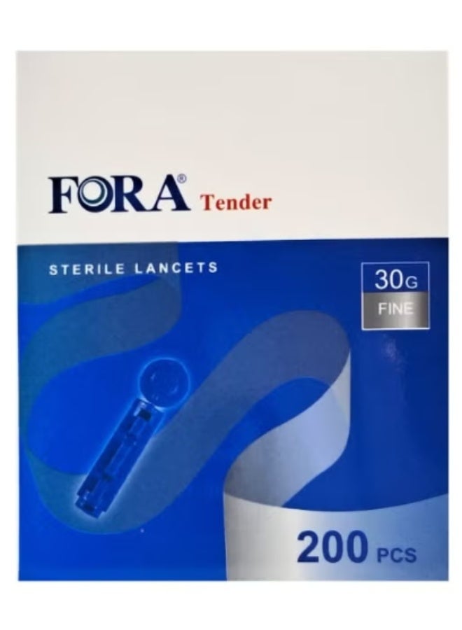 Fora Fora Sterile Lancets Fine 200pcs 30G
