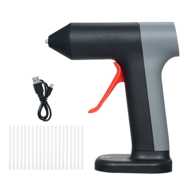 Hot Melt Glue Machine: Red ABS & Aluminum Alloy Body, Fast 30~60 Second Warm-up - Stable Stand-up Base, Simple Operation, Portable Mini Glue Gun with 20 Glue Sticks for Crafting Beginners And Experien - Image 1