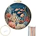 FONNUY Underwater World Embroidery Kit Cross Stitch Coral Reefs Kits for Beginners Handmade Crafts with Printed Patterns for Beginner Adults Color Thread Needlework 8 Hoop Sea World 1 - Image 2