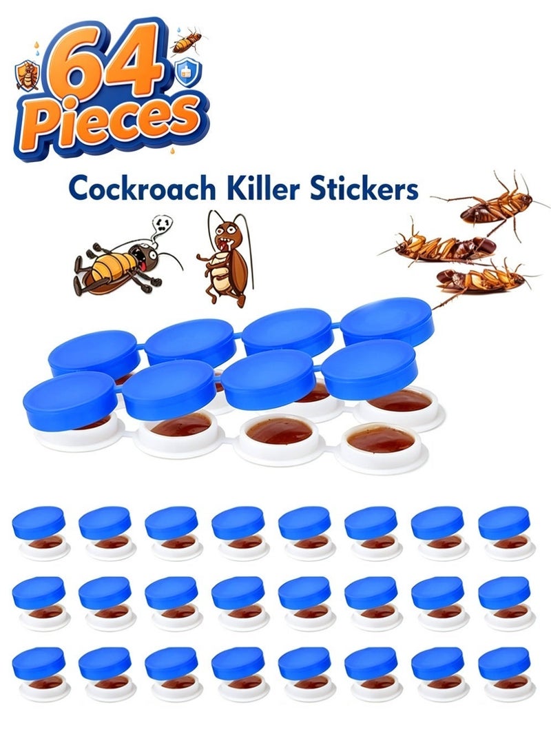 YOUGE 64PCS Home Kitchen Cockroach Killer Safe for Kids and Pets Roach killer, House Pest Control Cock Roach Medicine roach killer - Image 1