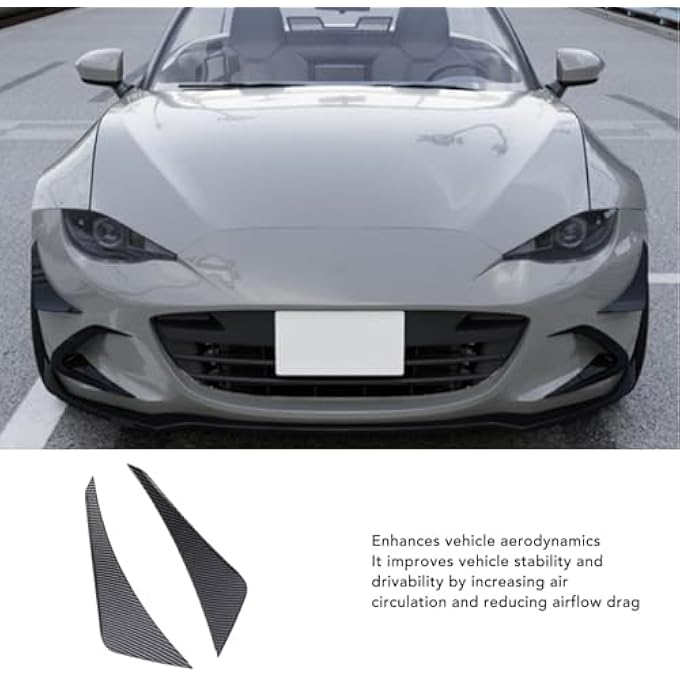 Depisuta Front Bumper Side Splitter for Miata ND 2016 Onwards Air Dam Chin Spoiler Underbody Front Lip Splitter Guard Protector Styling Trim, Front Bumper Side Splitter, 2PCS (Carbon - Image 3
