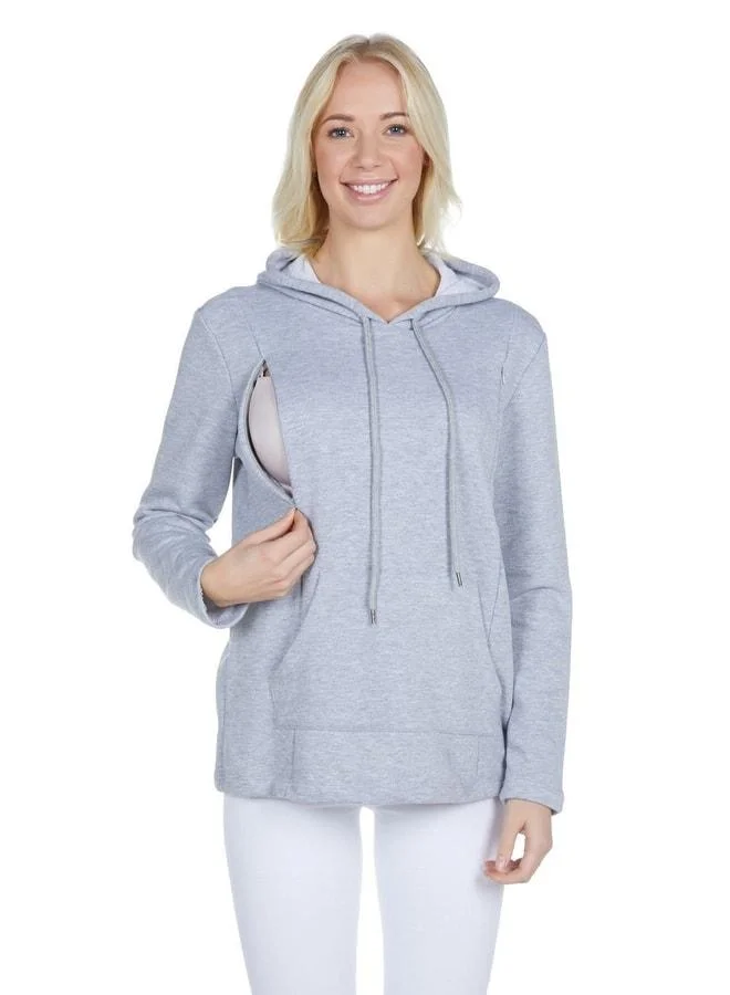 LuvmaBelly 4506 Cotton Side Zip Maternity Nursing Sweatshirt.