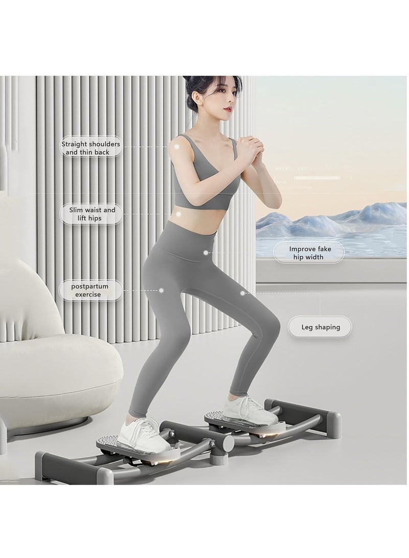 Foldable Indoor Ski Workout Machine – Full Body Cardio and Leg Trainer with Armrest – Compact Design for Home Fitness, ABS Material