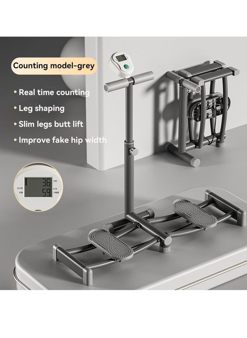 Foldable Indoor Ski Workout Machine – Full Body Cardio and Leg Trainer with Armrest – Compact Design for Home Fitness, ABS Material