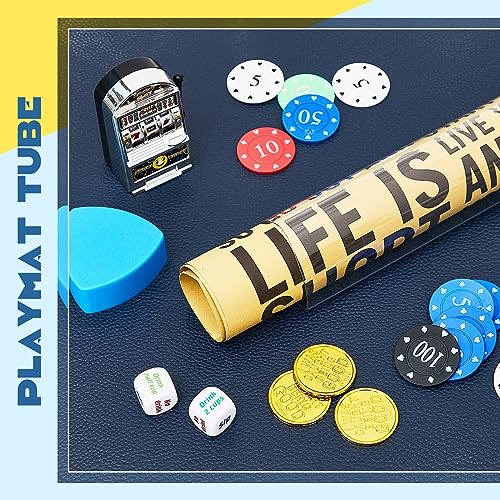 Hsei 8 Pcs Gaming Prism Playmat Tube 15 Inch Play Mat Poster Holder Tube Easy in and Out Playmat Case for Card Storage Toy Card Play Mat, Won't Roll Off Surfaces(Blue, Clear) - Image 4