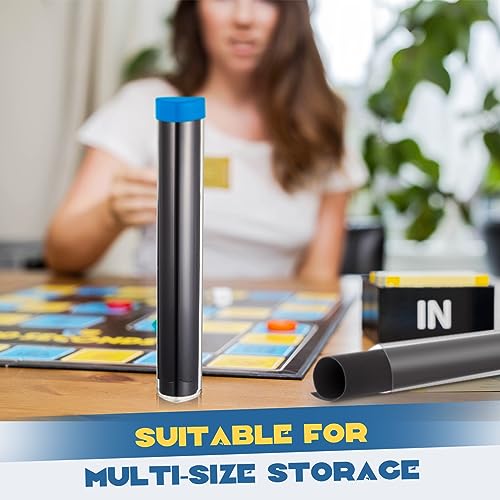 Hsei 8 Pcs Gaming Prism Playmat Tube 15 Inch Play Mat Poster Holder Tube Easy in and Out Playmat Case for Card Storage Toy Card Play Mat, Won't Roll Off Surfaces(Blue, Clear) - Image 5