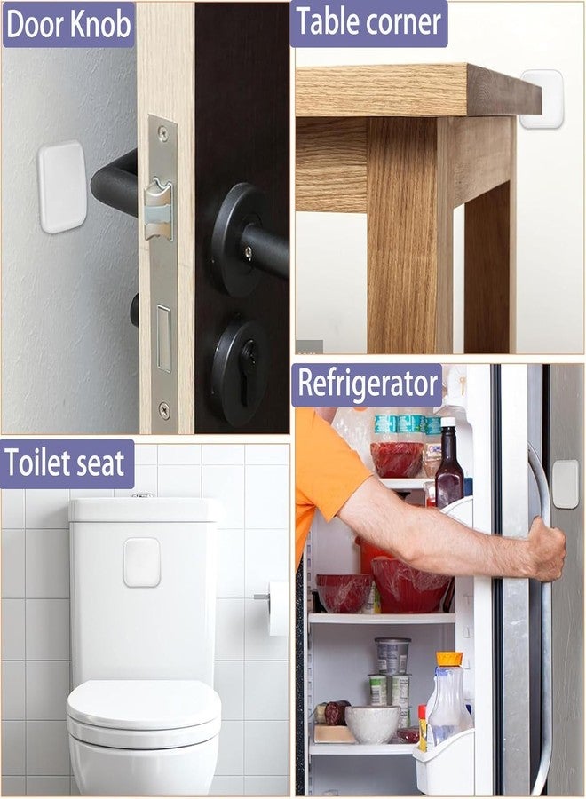 RANUR Wash and Reusable Door Knob Wall Protector Transparent Round Silicone Glossy Door Handle Bumper for Doorknobs, Headboard, Refrigerator Door, Cabinets (Square, 6, Count) - Image 5
