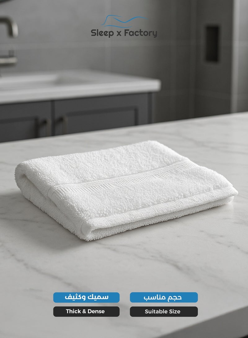 Sleep x Factory White Face Towel – 100% Cotton, Soft & Quick-Dry – 33x33 cm - Image 3