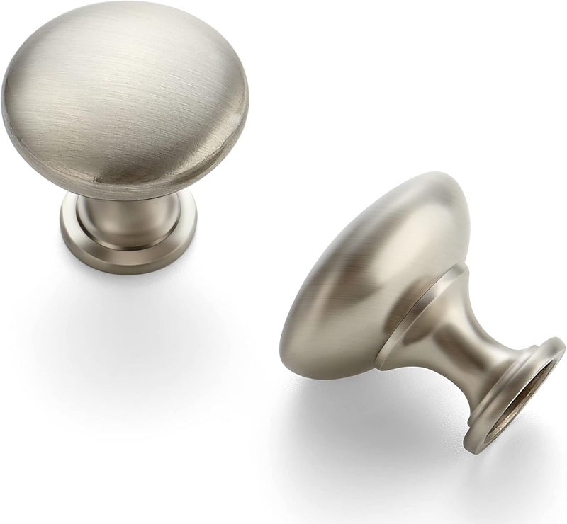Ravinte 5 Pack Brushed Nickel Round Zinc Cabinet Knobs for Kitchen Bathroom Closet Dresser Cabinets - Image 1