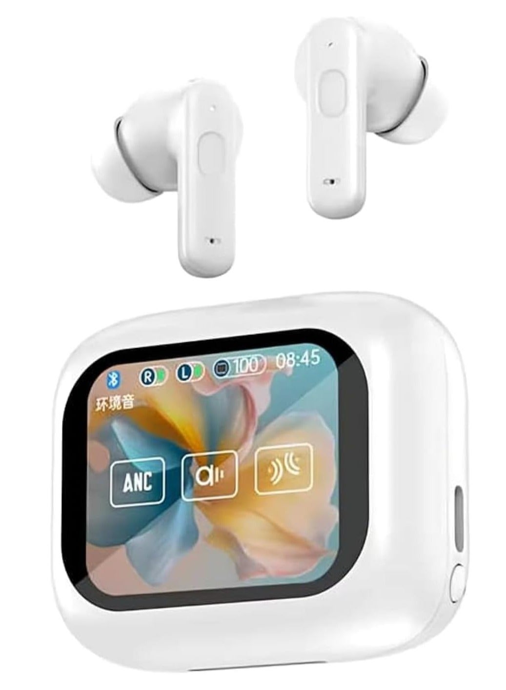 تي دبليو إس Tws Touch Screen Bluetooth Earphone anc+enc Noise Cancelling Wireless Bluetooth Earb