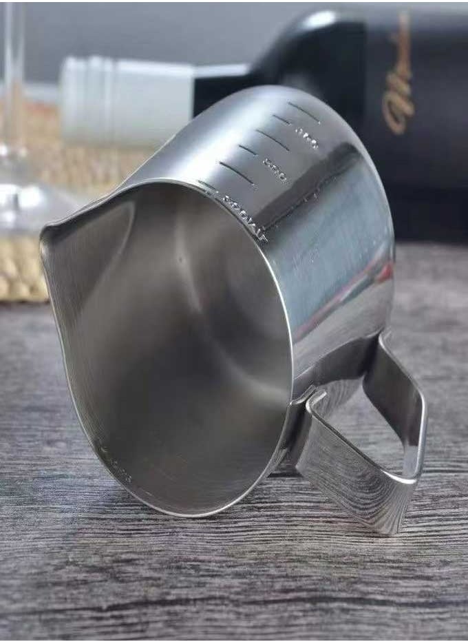 Generic - Stainless Steel 350ml Milk Frothing Pitcher Measurements on Both Sides Inside Perfect for Espresso Machines Milk Frothers Latte Art, Silver - Image 1