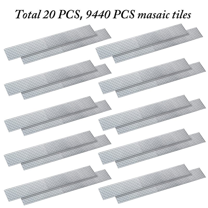 PP OPOUNT 9440 PCS Self Adhesive Mirror Mosaics Sheets, 5 x 5 mm Silver Mirrors Mosaic Square Glass for Craft,Home Decorations - Image 3