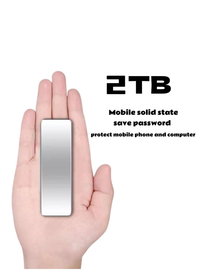 جديد 2TB محمول SSD الخارجي، الفضة-رمادي المعدن 1.8 بوصة نوع-C 3.1 محرك أقراص الألعاب عالية السرعة، التخزين العالمي للهواتف وأجهزة الكمبيوتر - Image 1