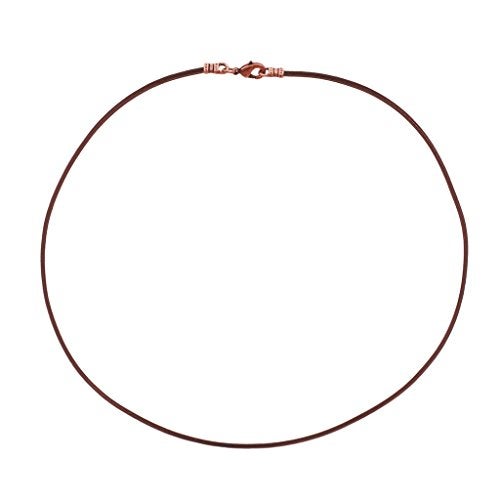 DragonWeave Antique Copper 1.8mm Fine Brown Leather Cord Necklace - 20 inches - Image 2