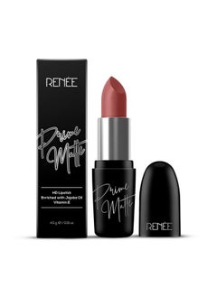 Renee Prime Matte Lipstick - Velvet Mauve, Lightweight & Long-Lasting Formula, Creamy Matte Finish, One Swipe Application, Non-Drying, Vitamin E Infused, 4.5Gm  - Image 2