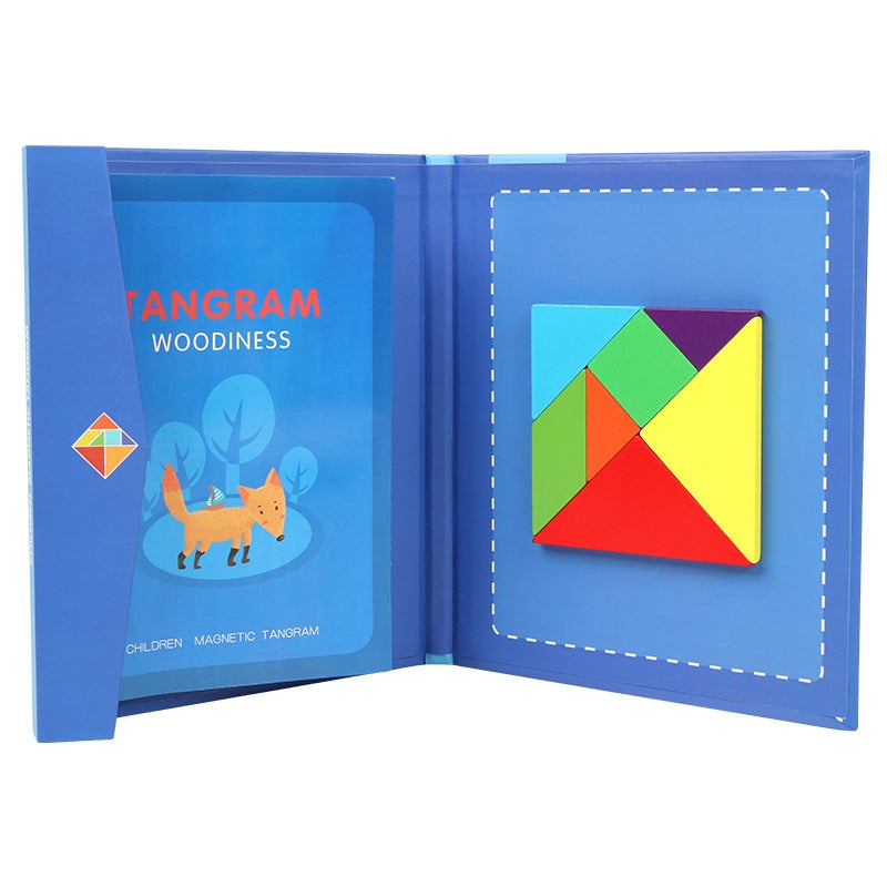 Children'S Wooden Magnetic Tangram Color Fun Intelligence Development Toys Baby Early Education Puzzles Kindergarten Teaching Aids - Image 1