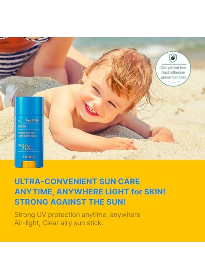 SCINIC Enjoy Super Active Airy Sun Stick SPF50 PA 053oz 15g Strong UV Protection Anytime Anywhere Airlight Clear Korean Skincare - Image 4