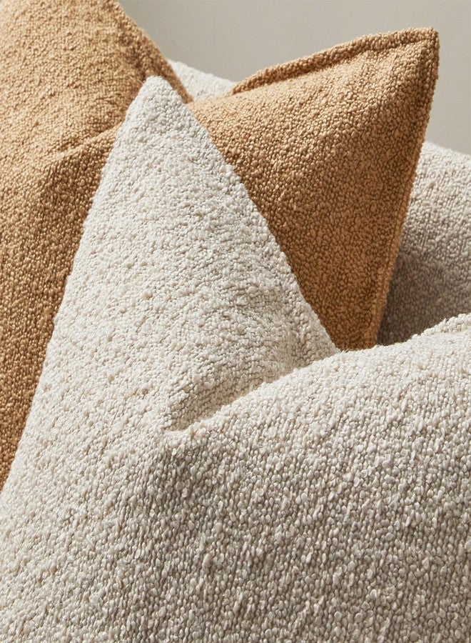 JUSPURBET Pillow Covers Set of 2 Decorative Throw Pillow Covers Case for Couch Sofa Bed Soft Boucle Textured Lumbar Cushion Covers with Hidden Zipper for Home Decor Living Room 16x24,Beige - Image 5