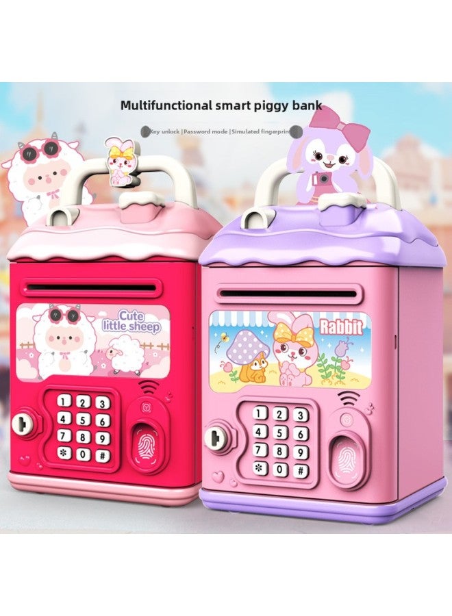 Children's Automatic Door Opening Multi-function Password Piggy Bank Boys And Girls Creative Piggy Bank Password Box Birthday-Color:799-1/k Cat Rechargeable Version {multifunctional Automatic Door Opening Charging Version Automatic Money Roll} Free Gift Package - Image 2