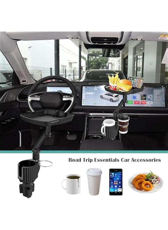 HOOKOR 4 in 1 Car Cup Holder Tray Table, Upgraded Car Cup Holder Expander with Tray, Adjustable Dual Cup Holder Expander for Car, Universal Car Food Tray Table for Eating - Image 3