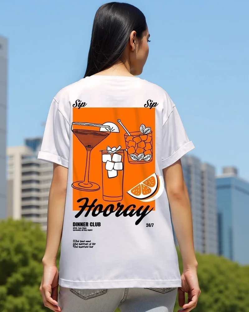 بيواكوف تيشيرت بوي فريند مطبوع برسومات سيب سيب هوراي أبيض نسائي