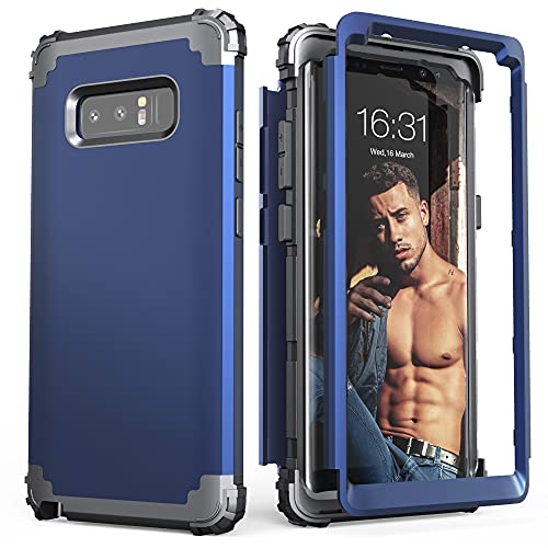 IDweel for Galaxy Note 8 Case, Note 8 Case Blue for Men, IDweel 3 in 1 Shockproof Slim Hybrid Heavy Duty Protection Hard PC Cover Soft Silicone Rugged Bumper Full Body Cover for Galaxy Note 8, Blue