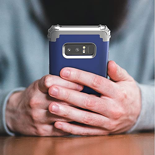 IDweel for Galaxy Note 8 Case, Note 8 Case Blue for Men, IDweel 3 in 1 Shockproof Slim Hybrid Heavy Duty Protection Hard PC Cover Soft Silicone Rugged Bumper Full Body Cover for Galaxy Note 8, Blue - Image 4