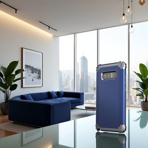 IDweel for Galaxy Note 8 Case, Note 8 Case Blue for Men, IDweel 3 in 1 Shockproof Slim Hybrid Heavy Duty Protection Hard PC Cover Soft Silicone Rugged Bumper Full Body Cover for Galaxy Note 8, Blue - Image 3