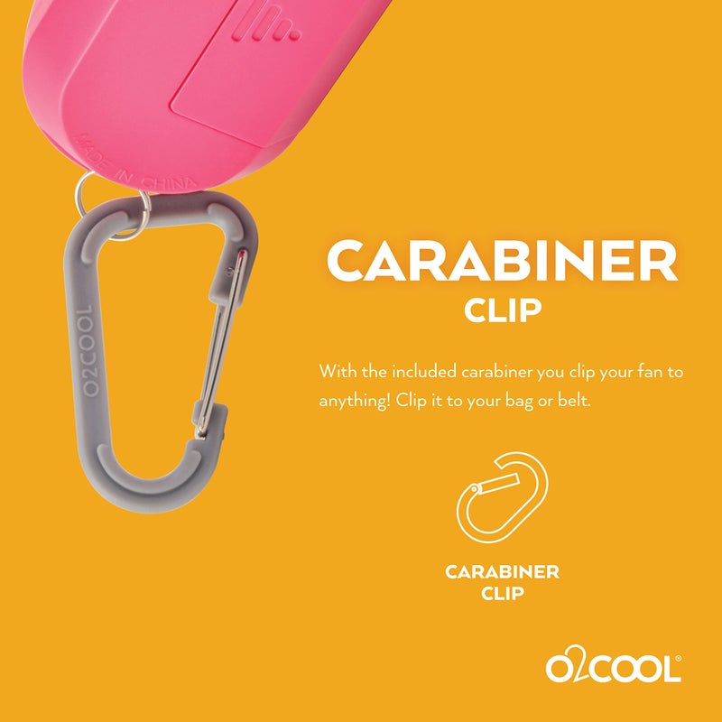 O2COOL Personal Mini Misting Fan - Portable Battery Operated Handheld Cooling Accessory with Fine Mist Spray for Outdoor, Beach, Camping - Convenient Carabiner Clip for Easy Travel - Pink 2 Pack - Image 4