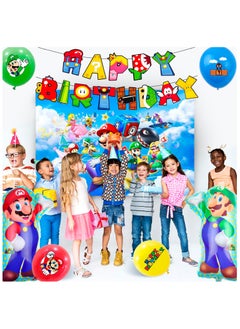 FRUITFUL PARTY Super Mario Birthday Party Supplies Serve 10 Guests, Mario Bros Party Decorations Tableware Set  - Image 5