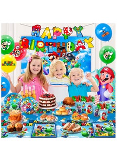 FRUITFUL PARTY Super Mario Birthday Party Supplies Serve 10 Guests, Mario Bros Party Decorations Tableware Set  - Image 4